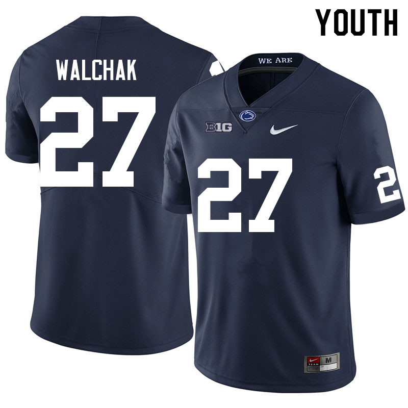 Youth #27 Bobby Walchak Penn State Nittany Lions College Football Jerseys Sale-Navy